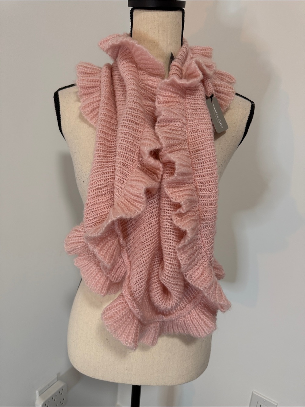NWT Anthropologie Wooden Ships Ballet Pink Mohair Flapper Eternity Scarf
